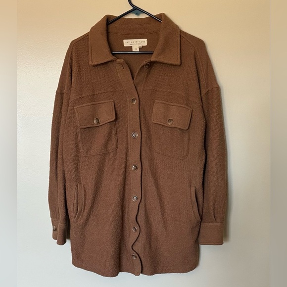 saltwater LUXE Jackets & Blazers - Mocha brown shacket/ jacket, size Medium